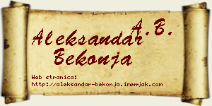 Aleksandar Bekonja vizit kartica